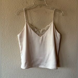 Joie lace-trimmed silk camisole ivory size S